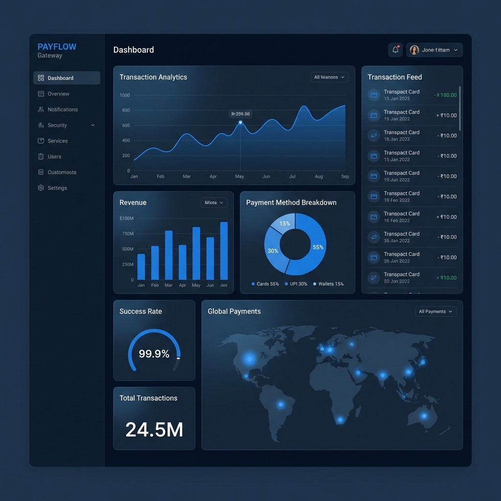 Payment Gateway Dashboard Interface